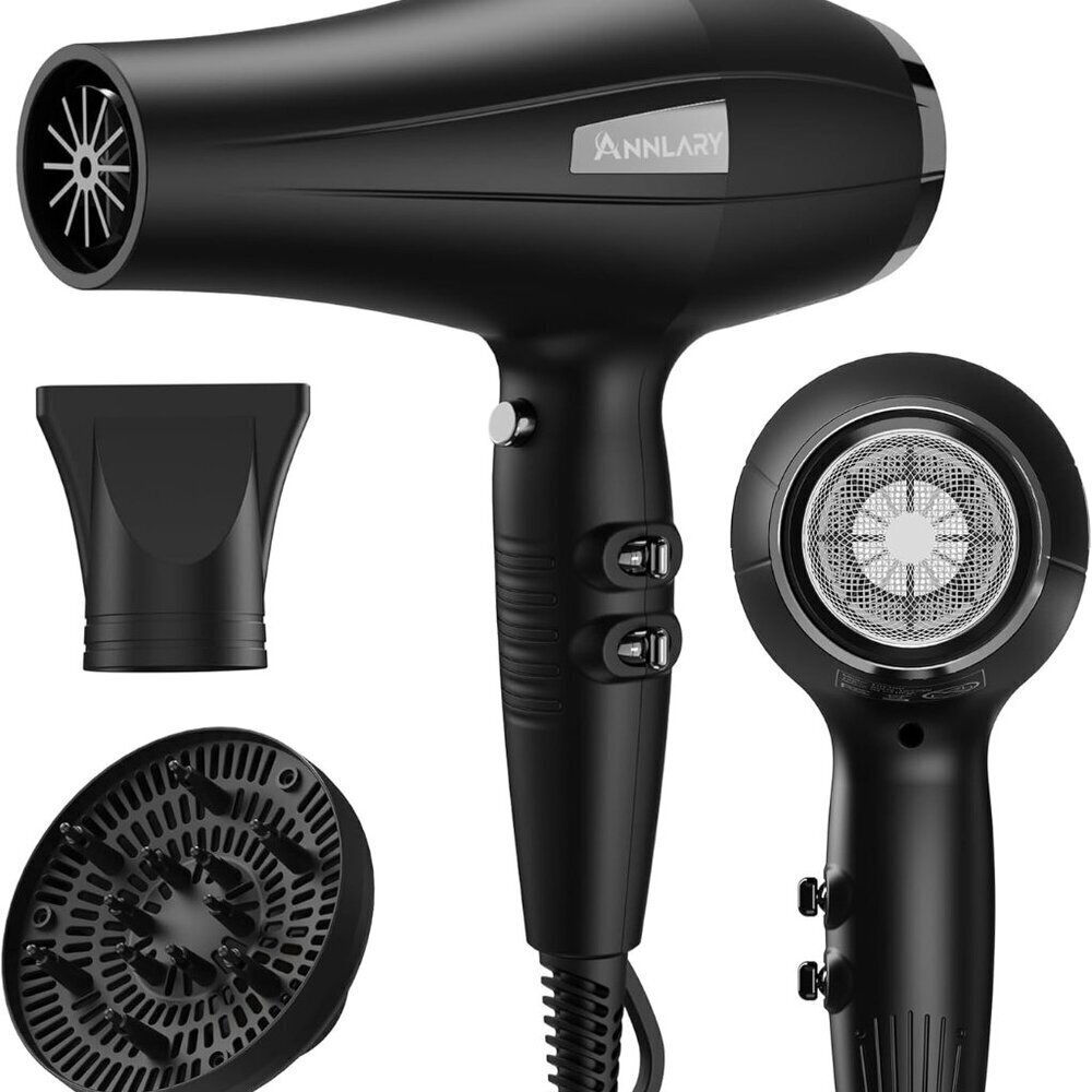 Ionic Hair Dryer Metal 1875W Professional AC Motor Diffuser Salon Use